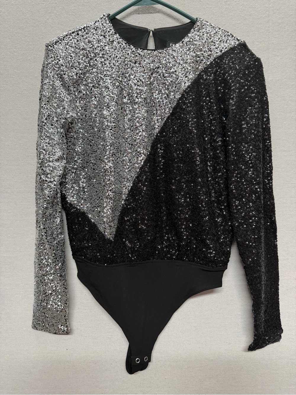 NWT Express Two Tone Sequin Bodysuit - size S